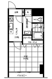 アーバンセレクト川口並木 1Kの間取図画像