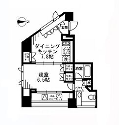 プライムアーバン四谷外苑東 1DKの間取図画像