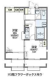 レオパレスオークガーデン 1LDKの間取図画像