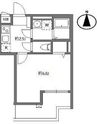 エムシティ戸田 1Kの間取図画像