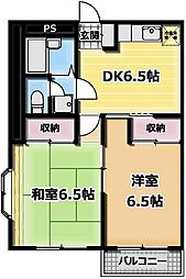 メゾンドユー 2DKの間取図画像