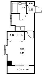 フラットワセダ 1Kの間取図画像