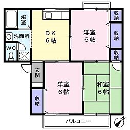 ファイン・ヒルズ2 3DKの間取図画像
