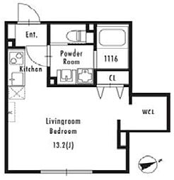 グランパセオ市谷仲之町 3階ワンルームの間取り