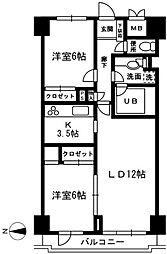 レジディア目白 2LDKの間取図画像