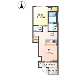 ニュークラリス 1階1LDKの間取り