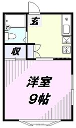 リディアメゾン 1Kの間取図画像