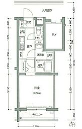 ビィ・フォルマ多摩川 1Kの間取図画像
