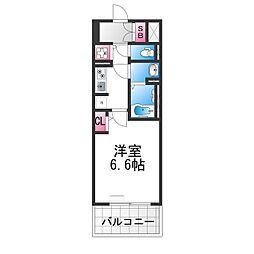 S-RESIDENCE堺湊駅前azure 14階1Kの間取り