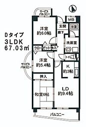 パレ・ルボーノ 3LDKの間取図画像