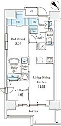 リテラス西日暮里 2LDKの間取図画像