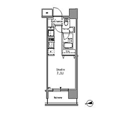 パークアクシス亀戸中央公園 1303 13階ワンルームの間取り