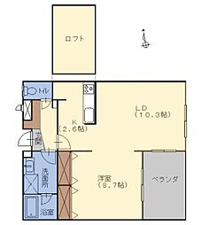 メイクスB 1LDKの間取図画像
