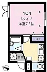 グランシャレー金町 1階1Kの間取り