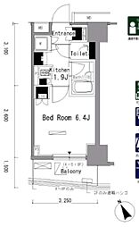 パークアクシス新板橋イースト 1Kの間取図画像