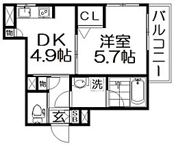 Maisondeluxe 1DKの間取図画像