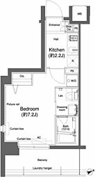プラウドフラット鶴見2 1Kの間取図画像