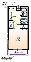 京阪本線 滝井駅 徒歩4分の賃貸アパート 1階1Kの間取り