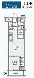 Alivis綾瀬 1LDKの間取図画像