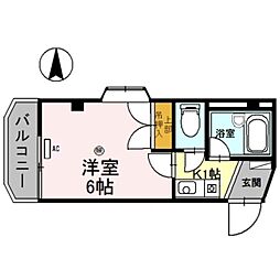 JR紀勢本線 宮前駅 徒歩5分の賃貸マンション 7階1Kの間取り