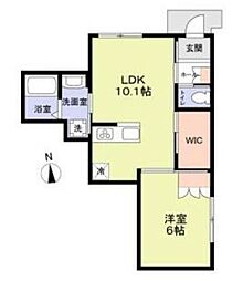 荒川区荒川4丁目アパート 1LDKの間取図画像