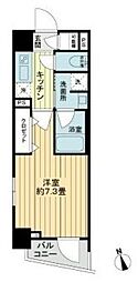 フレシア中目黒 1Kの間取図画像