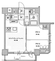 セルアージュ横浜フィエルテ 2LDKの間取図画像