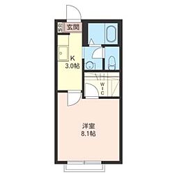 グランシードＭ 1階1Kの間取り