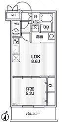 Alivis志村三丁目 1LDKの間取図画像
