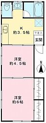 高新ハウス 2Kの間取図画像
