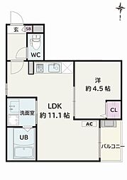 Jack gobanI 1LDKの間取図画像
