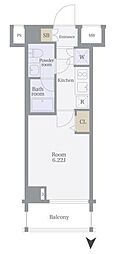 スカイコート品川パークサイド 1Kの間取図画像