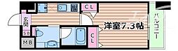 セレッソコートリバーサイドOSAKA 1Kの間取図画像