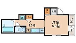UNO小石川 1階1Kの間取り