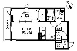 藤沢市本町1丁目マンション 1LDKの間取図画像