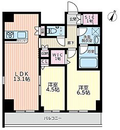 リリィパワーズレジデンス西横浜 2LDKの間取図画像