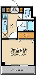 サン・パラッツオ弐番館 1Kの間取図画像