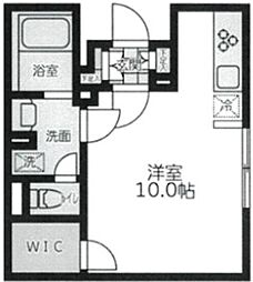 LEGALAND神楽坂北 3階ワンルームの間取り