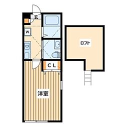 Nido　Lirico 202 2階1Kの間取り