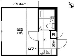 シティパレス浅羽野1 1Kの間取図画像
