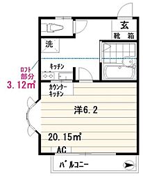 エステート西巣鴨 2階1Kの間取り
