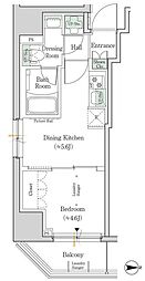 ワンルーフレジデンス新御徒町 2階1DKの間取り