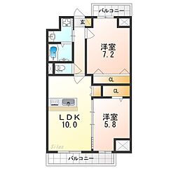 FREEDOM residence堺寺地町 2LDKの間取図画像