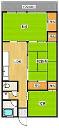 原グリーンハイツ 3DKの間取図画像