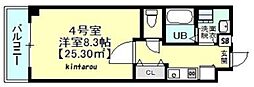 ソレイユ津田沼 1Kの間取図画像