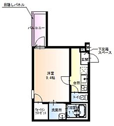 フジパレス水堂町 1Kの間取図画像