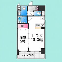 ラフィネ北花田 1LDKの間取図画像