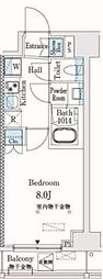 市谷仲之町ViewApartment 1Kの間取図画像