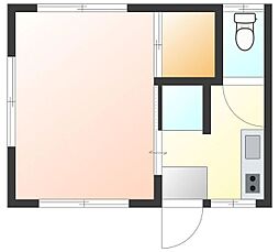 カールハウス 1Kの間取図画像