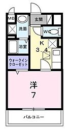 リッシュ 1Kの間取図画像